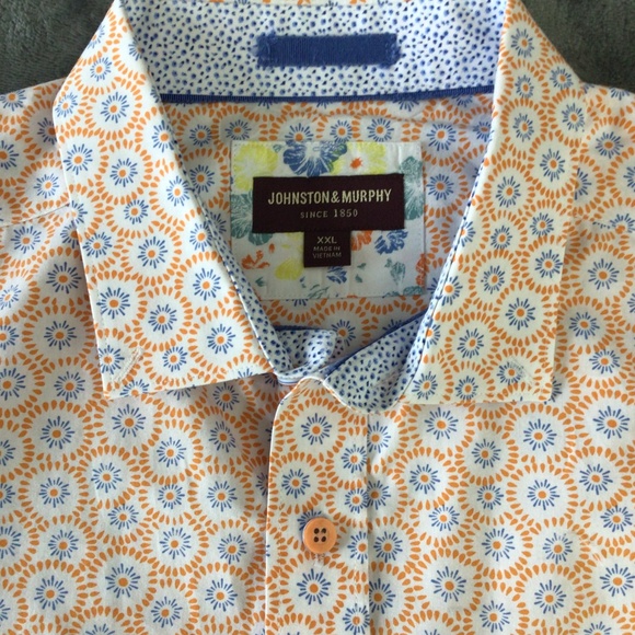 Johnston & Murphy Shirt Adult XXL Geometric Performance Button Up Preppy Mens - Picture 4 of 12